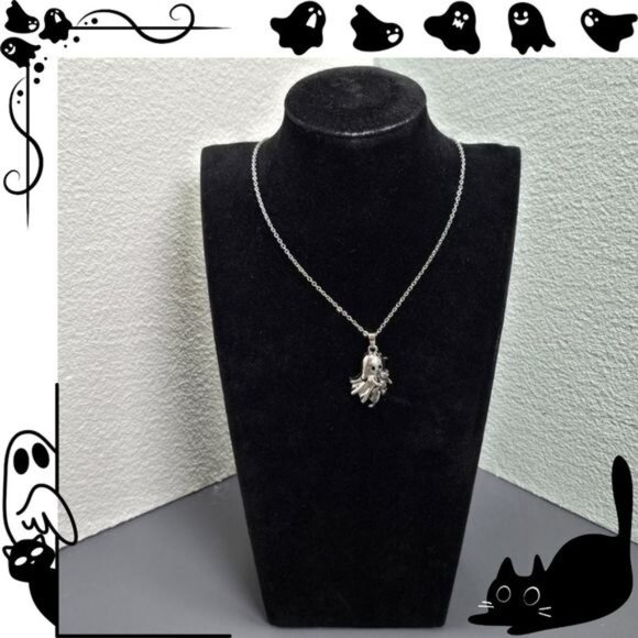 🎃 Ghost with Cat Stuffie‎ Pendant Necklace (NWOT) - Picture 1 of 8